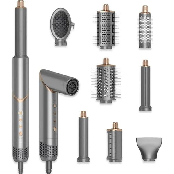 8 in 1 Hair Dryer Brush Set Air Hair Styler Curling Negative Ionic Foldable Hot Air Hair Dryer Brush, Hair Styling Tool for Curling Waves Straightening Volume Blowout Styles