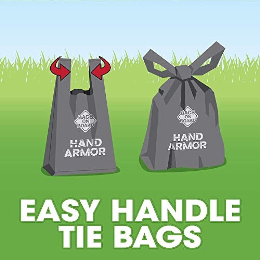 Bags on Board Hand Armour Extra Thick Dog Poo Bags with Leak Proof Protection, 100 Bags
