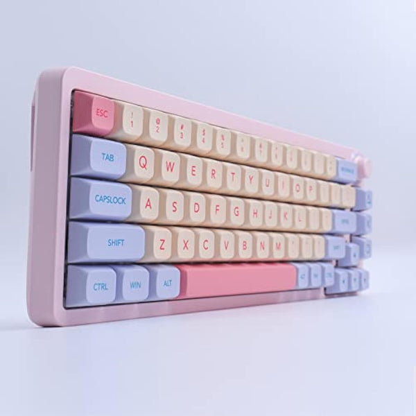 JakeTsai PBT Keycaps,XDA Profile 132 Keys Set Dye Sublimation Keycaps Marshmallow Theme Keycap ANSI Layout Compatible MX Switches Mechanical Keyboard