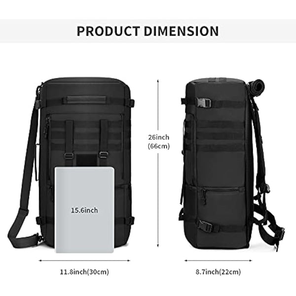 Explokit Tactical Backpack 30L 40L 50L Military Hiking Bag MOLLE Army Range Bags for Hunting Travelling Camping Outdoor Sports (#50L-Black)