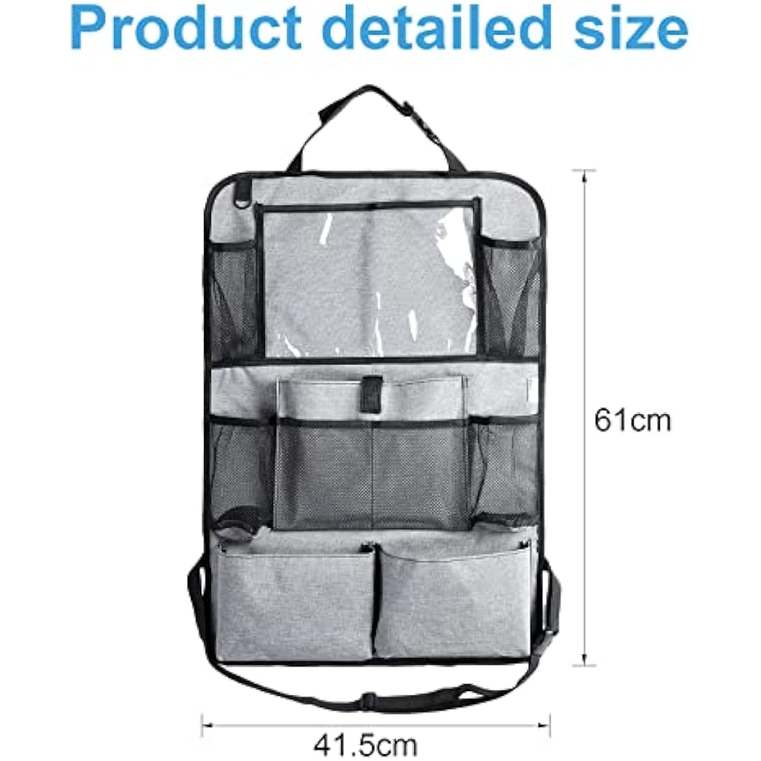 AiQInu Car Back Protector and Organiser, Waterproof and Easy Care Oxford Cloth Car Seat Organiser, Back Seat Organiser with Lots of Storage Space, Car Back Protector for Children (1 Piece)