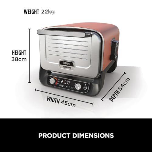 Ninja Artisan Electric Outdoor Pizza Oven & Air Fryer, 4 Functions: Pizza, Air Fry, Bake & Prove, 5 Pizza Settings, Includes 12-inch Pizza Stone, Pizza Peel, Baking Tray & Air Fry Basket, Grey MO201UK