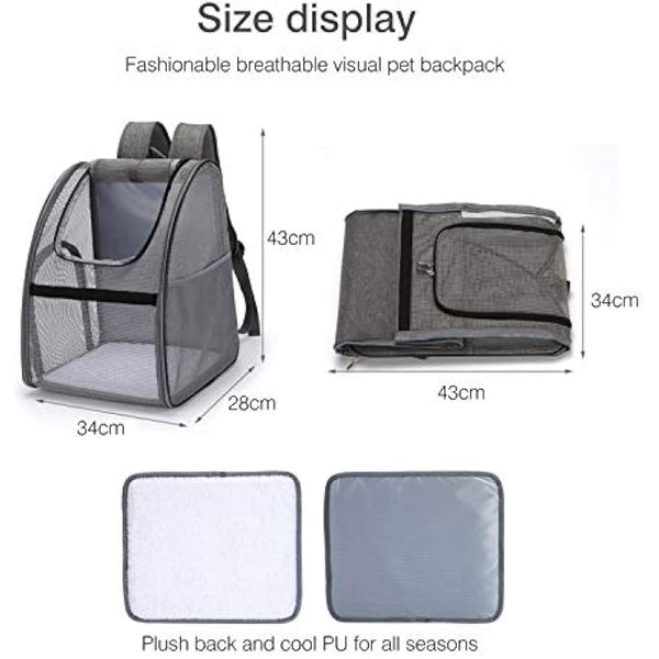 Cat Carrier Breathable Dog Carrier Backpack Lightweight Portable Pet Body Carrier Great for Carrying Puppy Cats Black