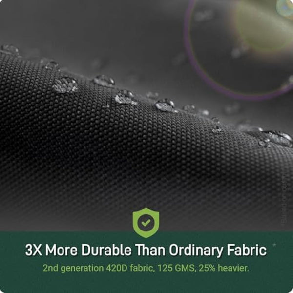 AWNIC Garden Furniture Covers Waterproof 125 * 125 * 71cm, Heavy Duty 420D Oxford Fabric Outdoor Patio Table Covers, Windproof Anti-UV Outdoor Chair and Table Covers with Air Vent, Cube Square Black