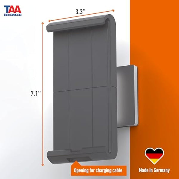 Durable Aluminium Wall Mounted Tablet Holder - Anti Theft Lockable & Rotatable 360° - Universal Mount for 7-13" iPad, Samsung, Surface & More - Security Bracket