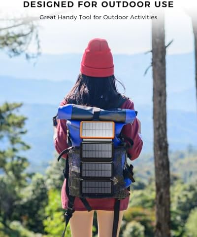 A ADDTOP Solar Charger Power Bank - 25000mAh Fast Charging Portable Charger with 4 Solar Panels Solar Cell Phone Charger External Battery Pack for Phone Tablet Orange