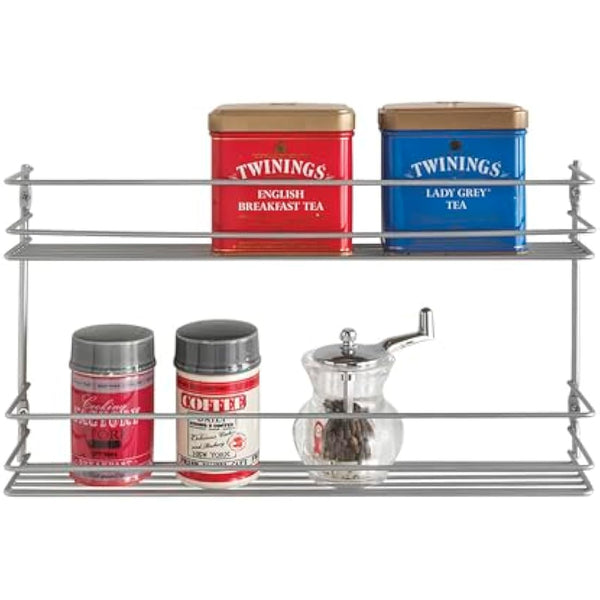 Metaltex PORTASPEZIE 2 PIANI POLITHERM 36X8X19 Cucumber 2, Metal, Black