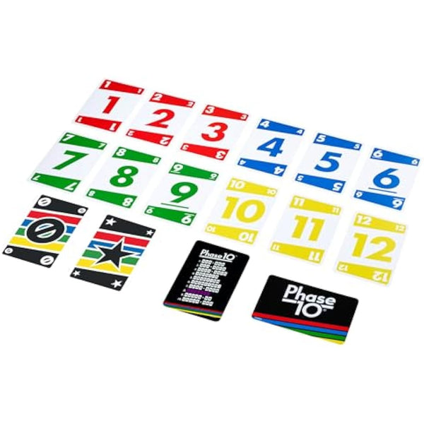 Mattel Games Phase 10 card game, sequences rummy-like card game, includes 110 cards, FFY05