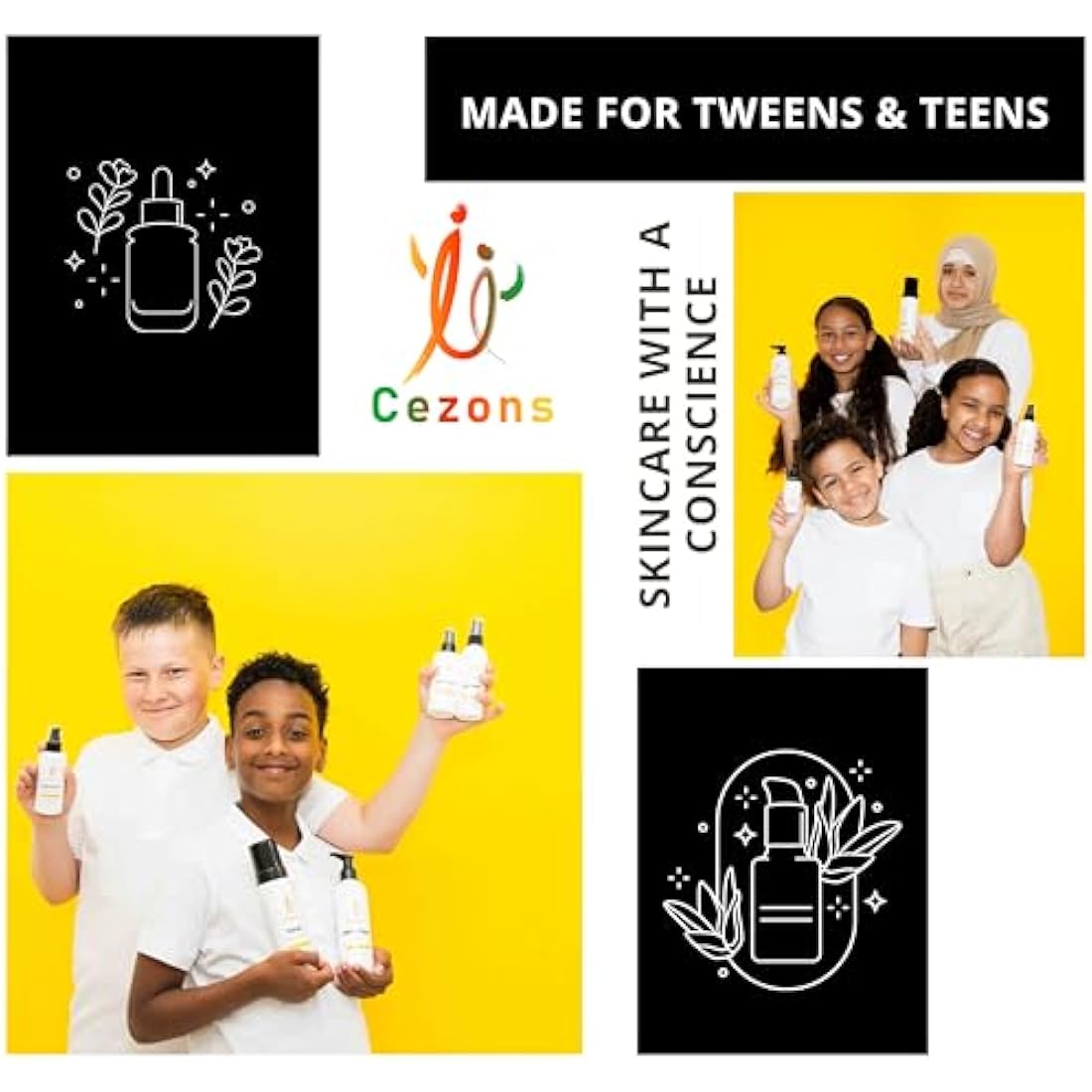 Cezons Lights Out Night Cream - Gentle Face Cream for Kids - Hyaluronic Acid Moisturiser - Fragrance-Free Skincare Gifts for Teenage Girls and boys Teen Girl Gifts, Skincare Kids Moisturiser