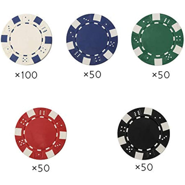 display4top Texas Holdem Poker Chips Set with Aluminum Case,2 Decks of Cards, Dealer, Small Blind, Big Blind Buttons and 5 Dice (300pcs)