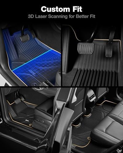 3W 9 Piece Set Floor Mats & Boot Liner & Seat Back Cover Fit for Tesla Model Y 2021-2024, All Weather Dog Friendly TPE Car Mats Anti-slip Heavy Duty Tesla Accessories (Not for Model Y Juniper)