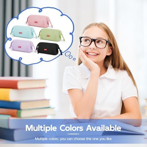 Mamowla Large Pencil Cases for Girls Super Big Pencil Case for Women Zipper Smoothy Pen Case Pouch Holder Stationery Organizer Duarable School Pencil Cases