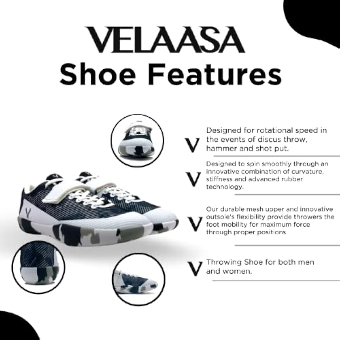 Velaasa Stones | Throwing Shoe | Men and Womens Discus Shoes | Shotput | Track and Field Training