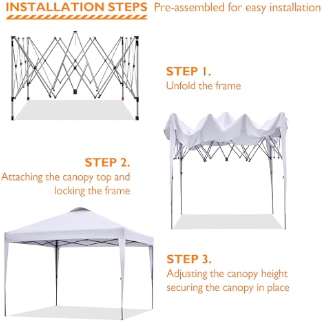 BONTEC 3x3m Pop Up Gazebo with 50+ UPF Protection, Waterproof Canopy Tent with Easy Setup, Height Adjustable, Portable with Wheeled Carry Bag, Perfect for Outdoor Events, Camping, Beach, and Parties