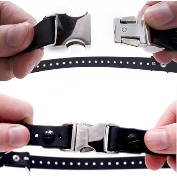 Educator Quick Snap Bungee Dog Collar, Biothane, Waterproof, Odorproof, Easy Connect and Disconnect Clasp and D Ring with Comfort Bungee Loop, Adjustable for Custom Fit, 3/4-Inch, Black