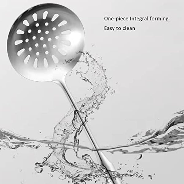 304 18/8 Stainless Steel Kitchen Utensils Set 6 Pcs 38cm Long Cooking Utensil, Spatula, Soup Spoon, Leaking Shovel, Turner, Pasta Server Kitchen Tools Set