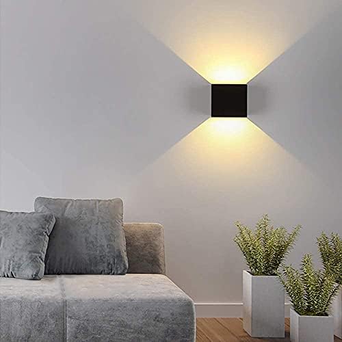 CHENBEN Outdoor Wall Lights 12W Waterproof IP65 Aluminum Black Indoor Wall Lamp LED Outside Wall Lights Adjustable Beam 3000K Warm White for Garden Bedroom Living Room Aisle (4 Pack)