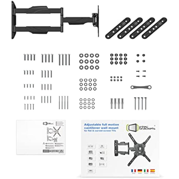 Intec brackets - Long 610mm Reach Ultra Slim Fitting Strong Cantilever Tilt and Swivel TV Wall Mount Bracket Fits 42” – 55” TV's with VESA Fittings of 300x300 and 400x400