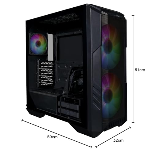 Cooler Master HAF 700 PC Case - Full-Tower, E-ATX Compatible, 5 x Pre-Installed Fans, Rotatable Radiator Bracket, TG Side Panel, Tool-Free Design, ARGB Controller Included