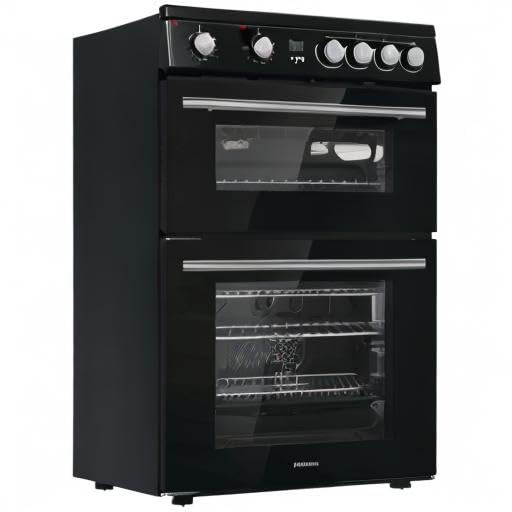 Hisense HDE3211BBUK 60cm Electric Cooker with Ceramic Hob-Black , A Rated Double Oven