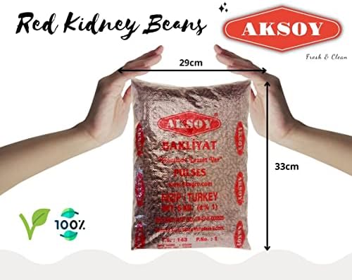 AKSOY Quality Red Kidney Beans 10KG - Perfect for Cooking, Soups & Salads - Premium Grade, Resealable Pack - Rich Flavor & Perfect Texture for Your Meals