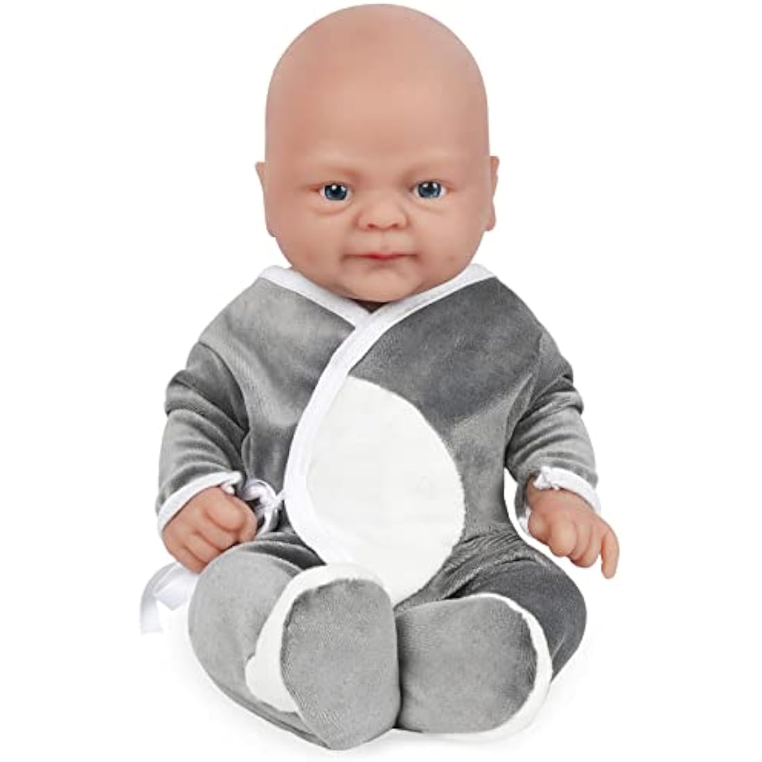 Vollence 14 inch Realistic Full Body Silicone Baby Doll, Real Newborn Doll Gift for Kids 3+, Elderly, Collectors - Boy