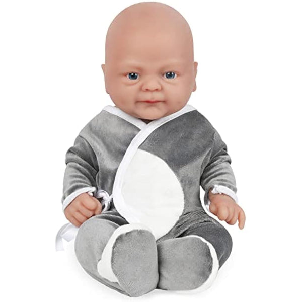 Vollence 14 inch Realistic Full Body Silicone Baby Doll, Real Newborn Doll Gift for Kids 3+, Elderly, Collectors - Boy