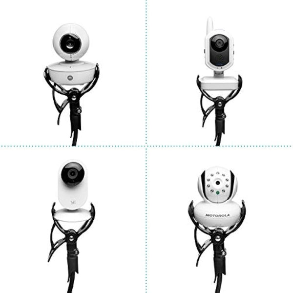 Flexi Twist | Universal Baby Monitor Holder | Secure with Straps & Clamp to Furniture | No Drilling Required | Flexible Baby Camera Mount | Baby Monitor Shelf Parent