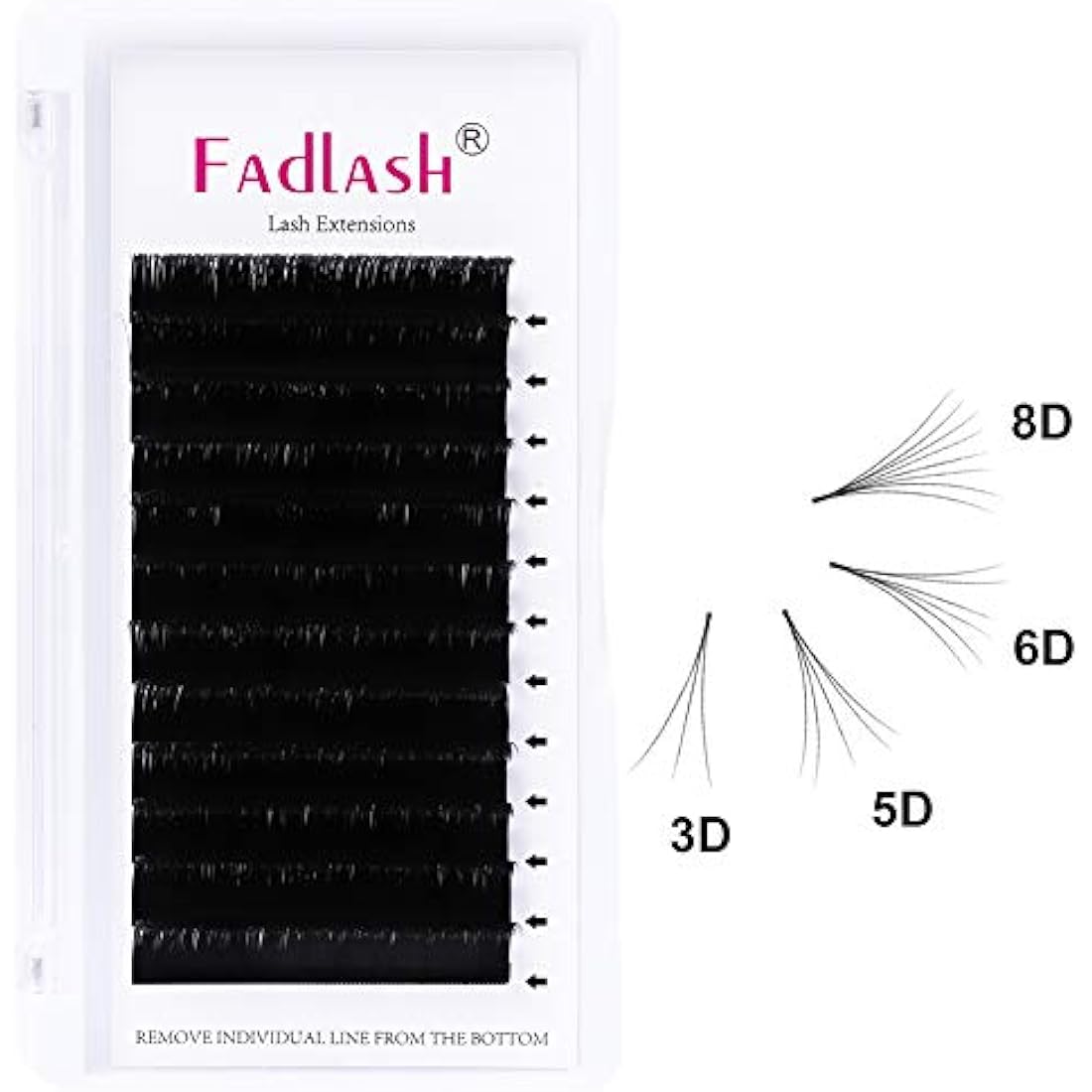 Fadlash Easy Fan Lashes D Curl 0.07 10-11-12mm Mixed Tray Russian Lashes Natural Look Self Fanning Eye Lashes Automatic Blooming Russian Eyelashes Extensions