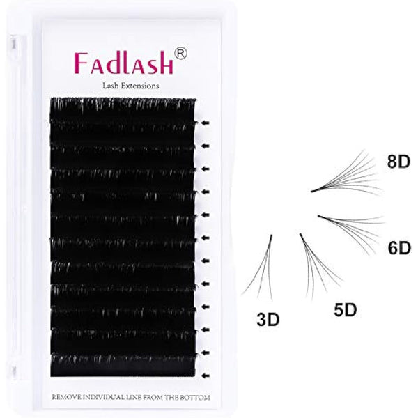 Fadlash Easy Fan Lashes D Curl 0.07 15mm Single Lashes Russian Lashes Natural Look Self Fanning Eye Lashes Automatic Blooming Russian Eyelashes Extensions(0.07-D-15)
