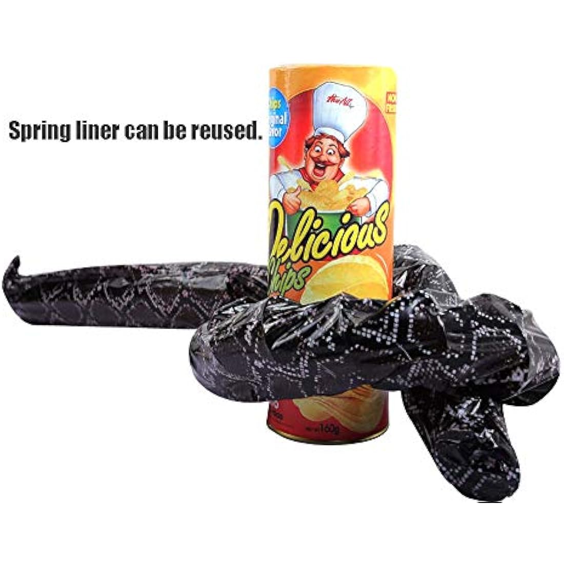Potato Chip Snake Can Snake Joke Toys Funny Spring Snake Can Jumping Snake for Prank Props as April Fool's Day Gift or Party Decoration