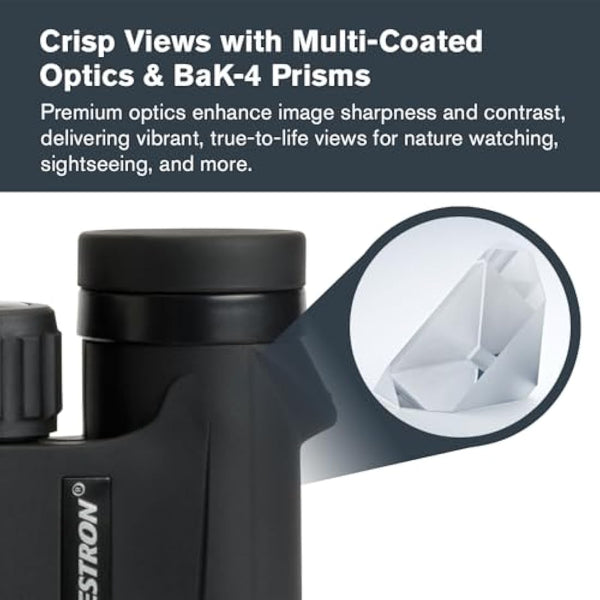 Celestron 71340 Outland X 8x25 Compact Roof Prism Binoculars, Black