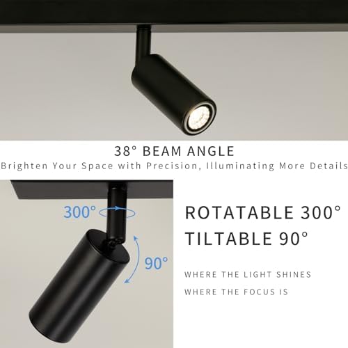 Eofiti 5 Way Ceiling Light Fitting Black Spot Light Ceiling Spotlight Rotatable 5X G9 LED Bulbs Included 360LM 4000K Natural White Adjustable LED Ceiling Spot Light for Kitchen Bedroom Living Room