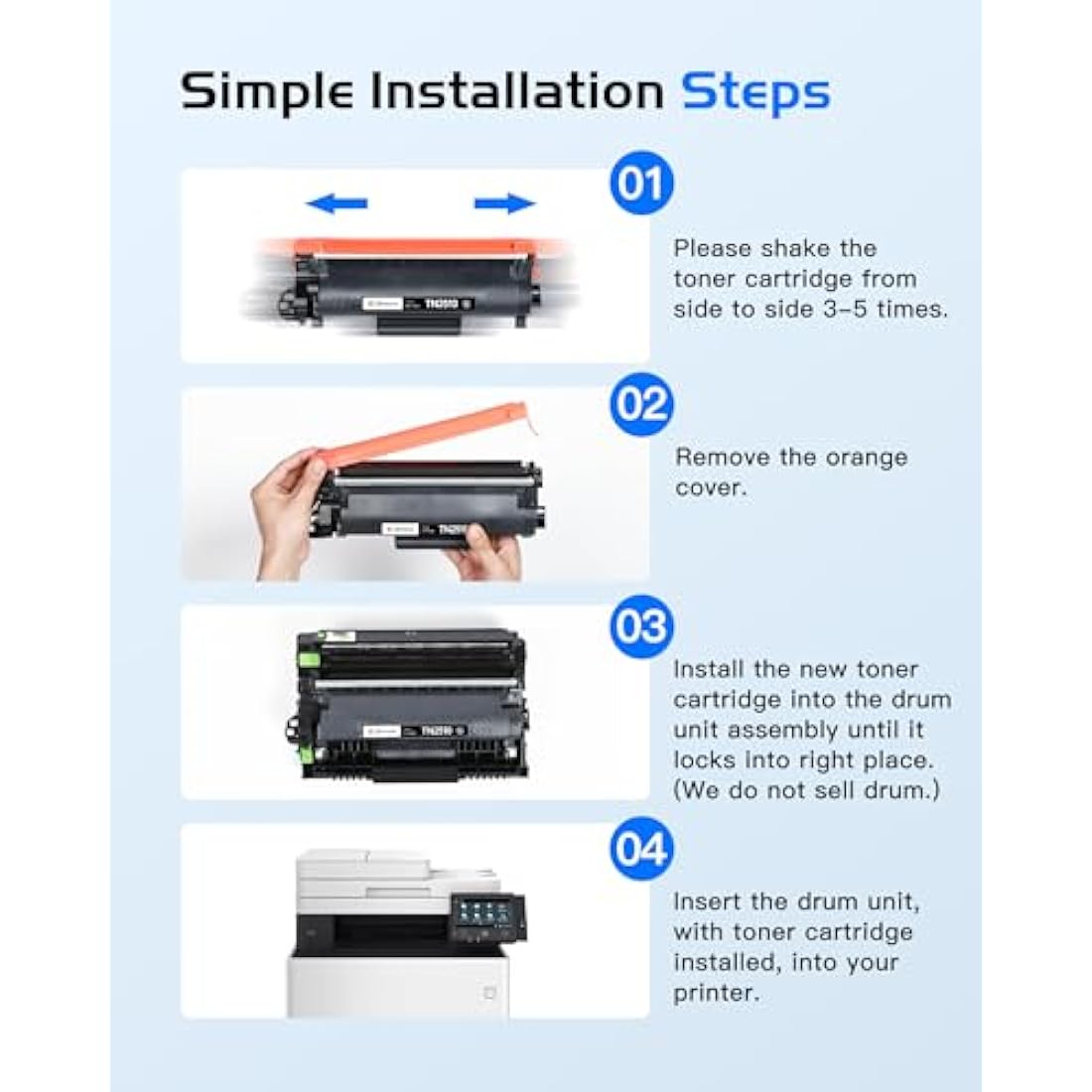 GPC Image TN2510 TN-2510 Toner Cartridge Compatible for Brother TN 2510 for Brother DCP-L2627DWXL DCP-L2620DW HL-L2400DW HL-L2400DWE HL-L2445DW MFC-L2860DWE MFC-L2800DW MFC-L2835DW Printer（2 Black）
