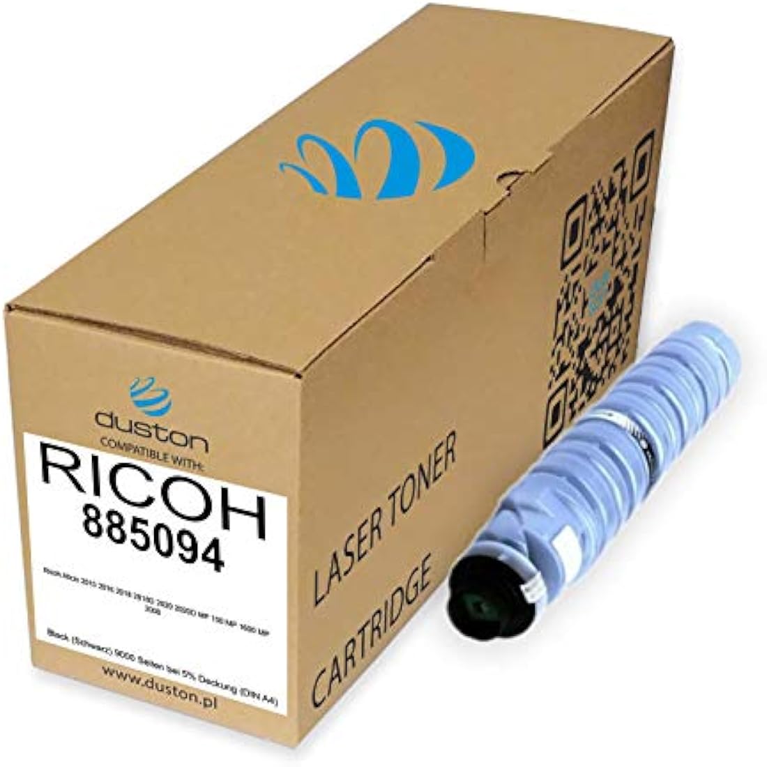 duston 885094, 842015, TYPE1230 Black Toner Compatible with Ricoh Aficio 2015 2016 2018 2018D 2020 2020D MP 150 MP 1600 MP 2000