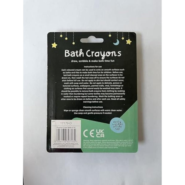 123 BABY Play-tec Bath Crayons for Draw, Develop Creativity, Imagination, Scribble and Make Bath Time Fun, Easy Washable Wipe Clean-6 Pack