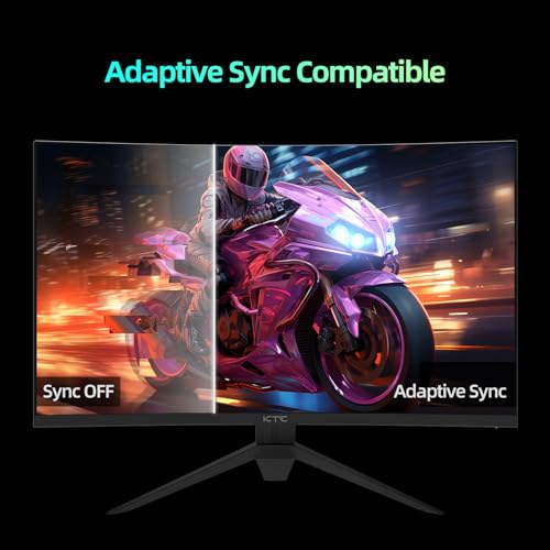 KTC Flat 32 Inch Monitor, QHD 1440P 2K@100Hz IPS Large Computer Monitor, Ultra Thin Bezels, Anti-Blue Light, HDR10, 103% sRGB, 86% DCI-P3, 350 Nits, 3ms MPRT, Adaptive Sync for Working and Gaming