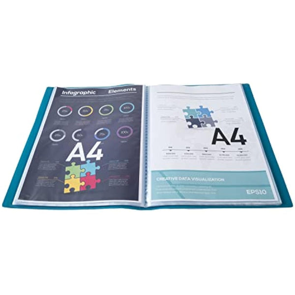 Exacompta - Ref 85103E - Soft PP Display Book - Suitable for A4 Documents, Made from Polypropylene, Lightweight, 100 Pockets, 200 Viewing Pages - Green Cover