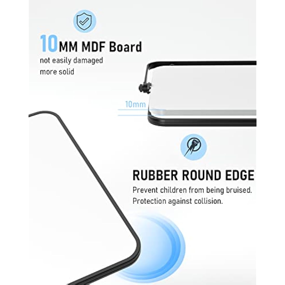 Nicpro Dry Erase Small Whiteboard A3 with Non-Slip Stand, 30 x 40 cm Double Sided Magnetic Desktop White Board with 8 Pens, Eraser, Magnet, Portable Writing Easel for Kid Drawing Student Classroom Use