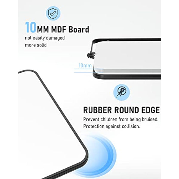 Nicpro Dry Erase Small Whiteboard A3 with Non-Slip Stand, 30 x 40 cm Double Sided Magnetic Desktop White Board with 8 Pens, Eraser, Magnet, Portable Writing Easel for Kid Drawing Student Classroom Use