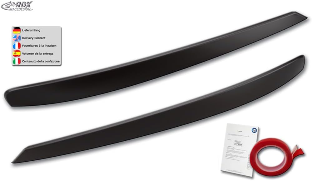 RDX Racedesign Head light spoilers compatible with Volkswagen Sharan & Seat Alhambra (7N) 2010-2022 (ABS)