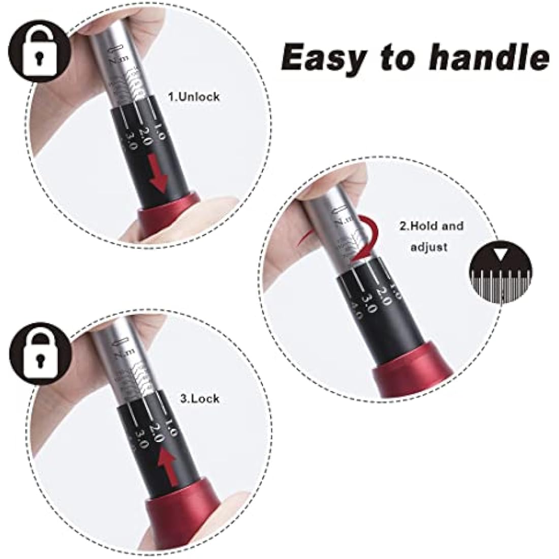 FOURROBBER 3/8-inch Drive Dual-Direction Click Torque Wrench Set 90-Tooth High Accuracy ± 3% Torque Wrench with Buckle 20-140Nm