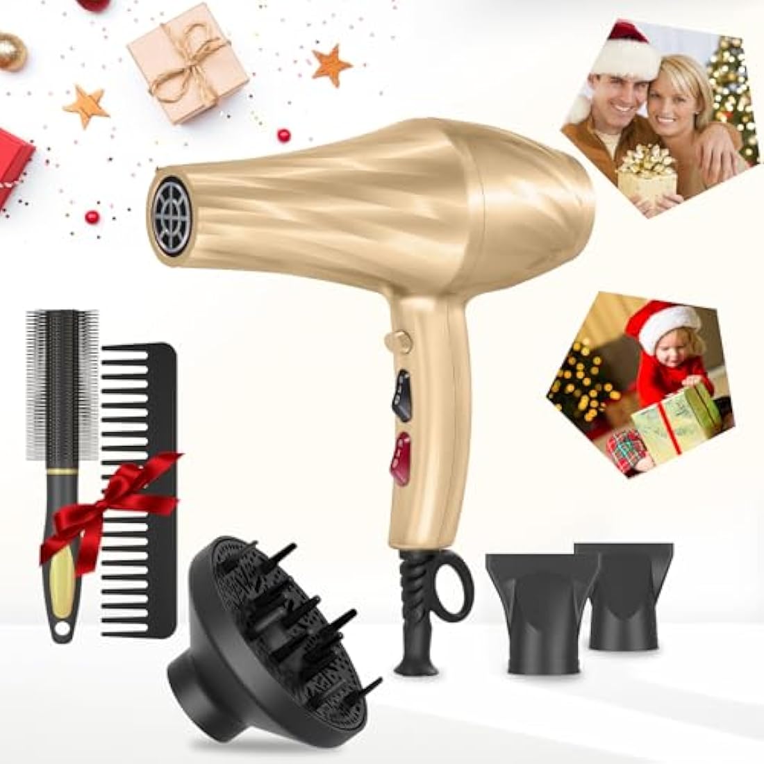 Jooayou Hair Dryer, 3000W Fast Drying Ionic Hairdryer for Women Men, Salon Professional Blow Dryer with Diffuser for Curly and Straight Hair