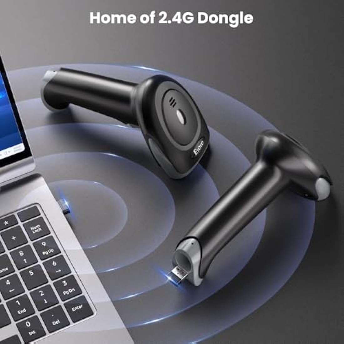 Eyoyo 2D Bluetooth Wireless Barcode Scanner, 2500mAh Cordless Handheld USB-Enabled QR & Barcode Reader for Libraries, Warehouses, Compatible with iPad, Android, iPhone, & Laptops Visit the Eyoyo Store