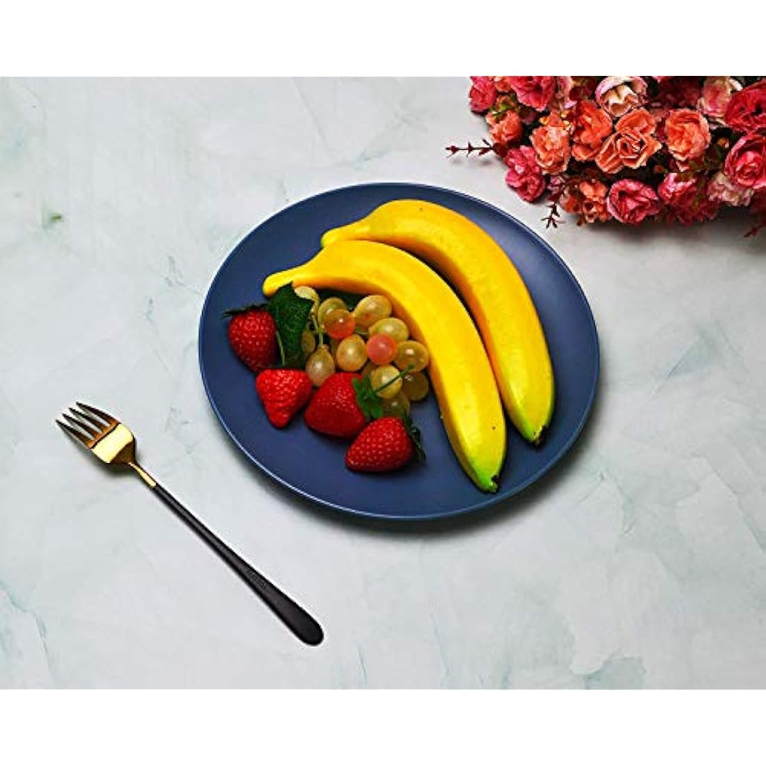 JEDFORE 6Pcs Fake Banana Simulation Artificial Lifelike Fake Fruit for Christmas Festival Home House Kitchen Wedding Party Photography Decoration