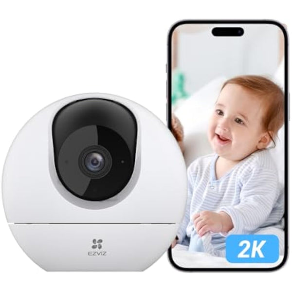 EZVIZ 2K Indoor Wifi Camera No Monthly Fee, 512GB Supports, Starlight Colour Night Vision, Human Detection, 360°, Auto Tracking, Two Way Talk, Privacy Mode, Google Control, C6c 3MP