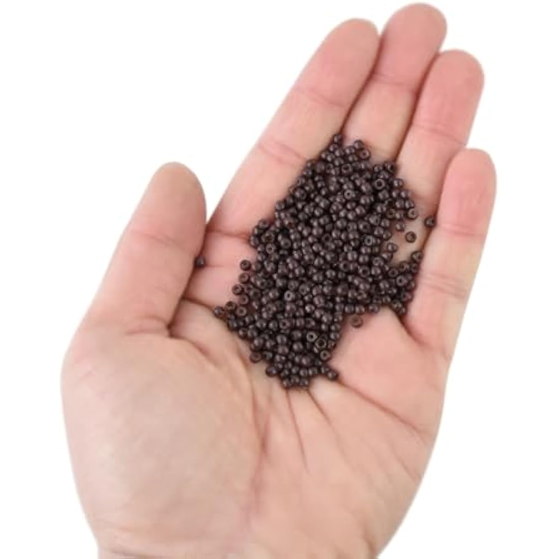 200pcs/lot 3.0mm Silicone Lined Nano Rings Hair Extension Nano Beads Micro Rings Beads Links for Hair Extensions (Brown)