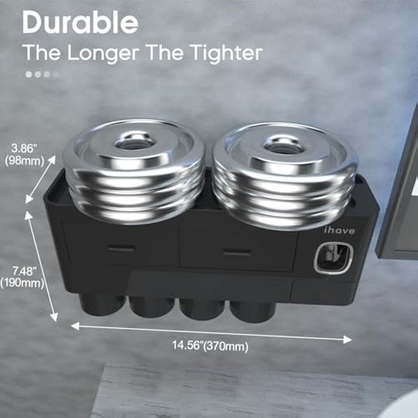 ihave Toothbrush Holders Bathroom Storage, 4 Cups Toothbrush Holder Wall Mounted with Toothpaste Dispenser, Large Capacity Tooth Brush Holder Bathroom Storage & Organisation