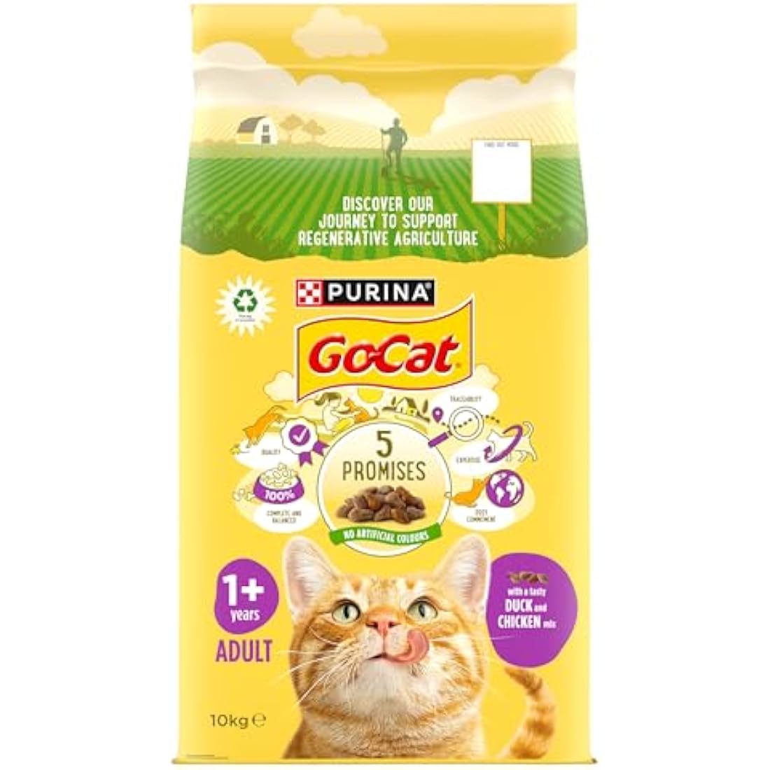 GO-CAT Adult Chicken and Duck Dry Cat Food 10kg