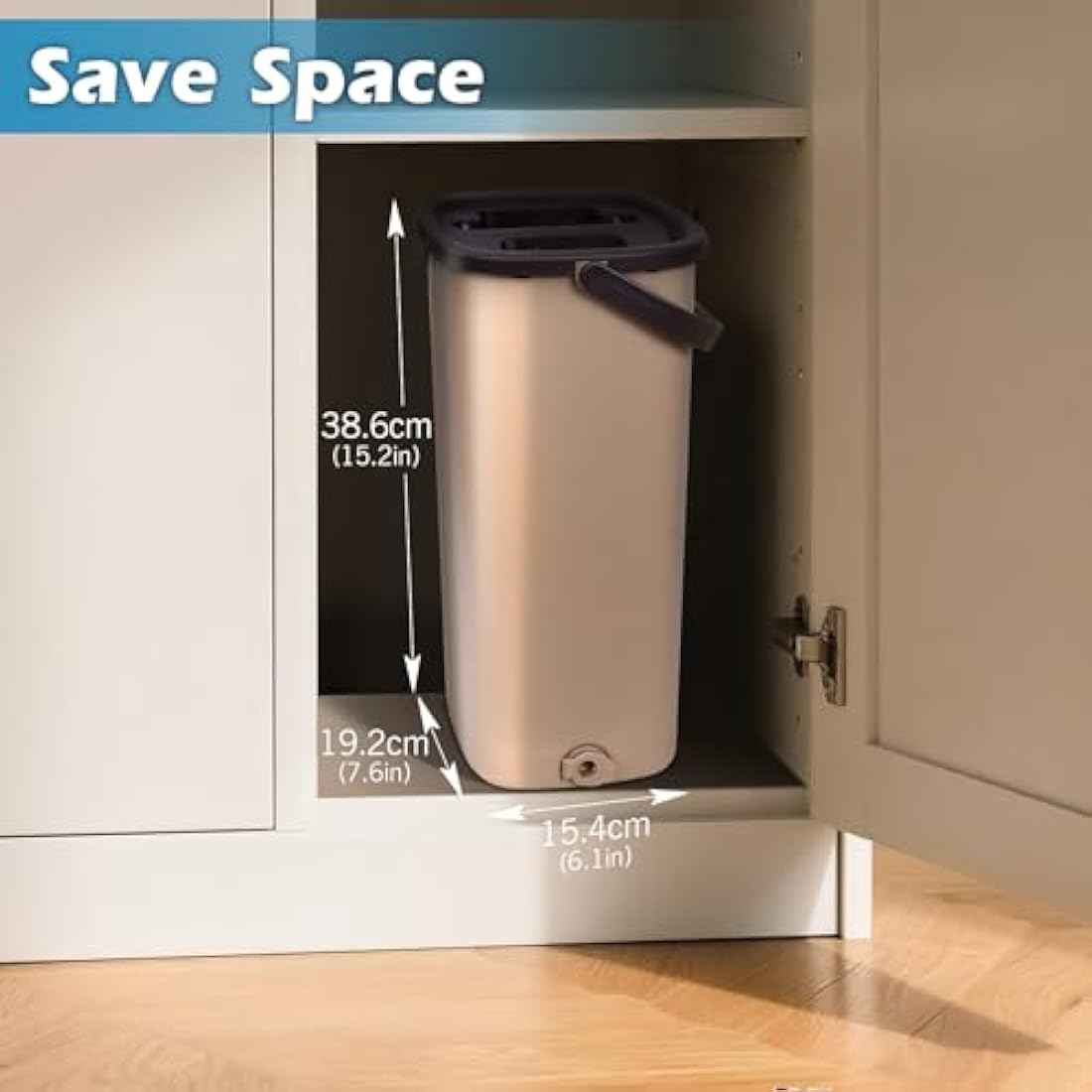 MASTERTOP Mop and Bucket, Hands Free Flat Mop and Buckets Sets with Wringer, Wet and Dry Squeeze Floor Mops with 6 Replacement Mop Pads, Compact Cleaning System, Mops for Cleaning Floors